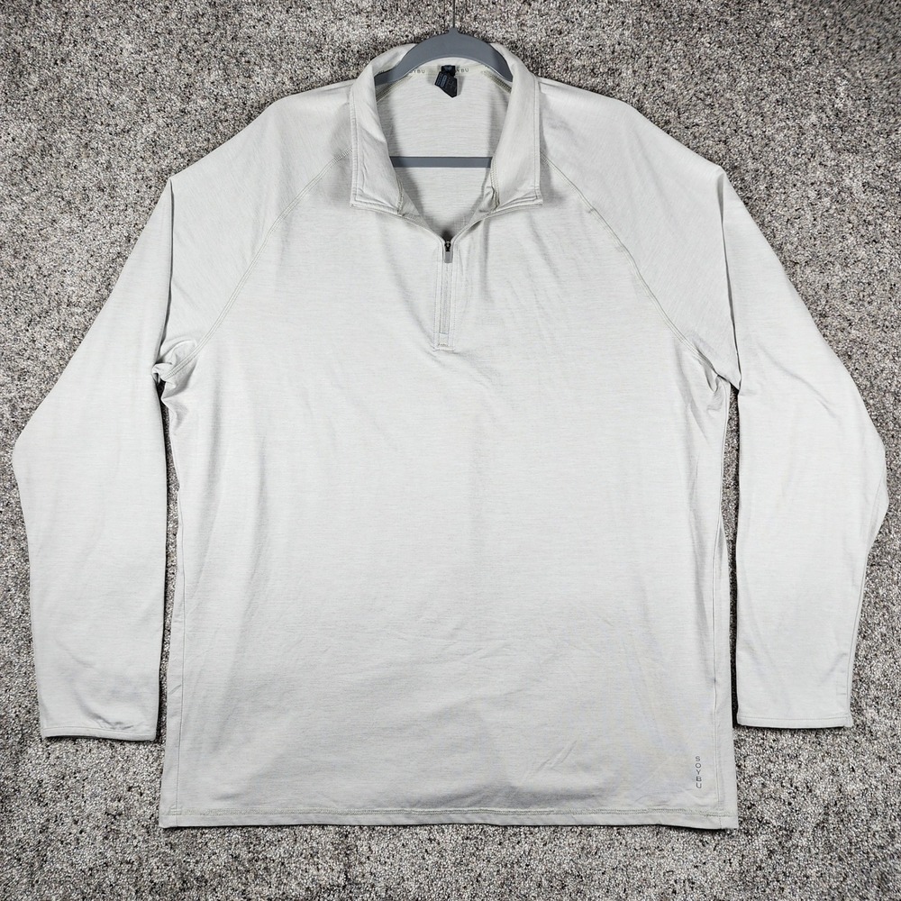 Soybu Quarter Zip Pullover Mens XXL Gray Activewear Stretch Layer Excellent